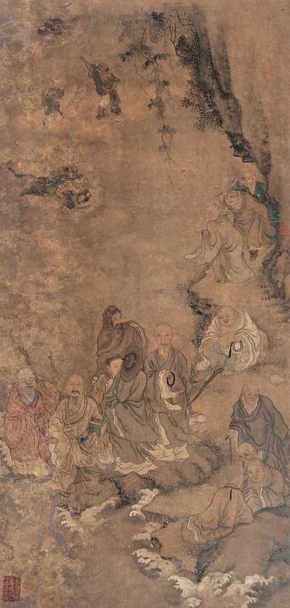 佚名 十八罗汉 立轴
